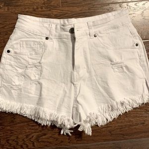 Women’s size M white cut offs